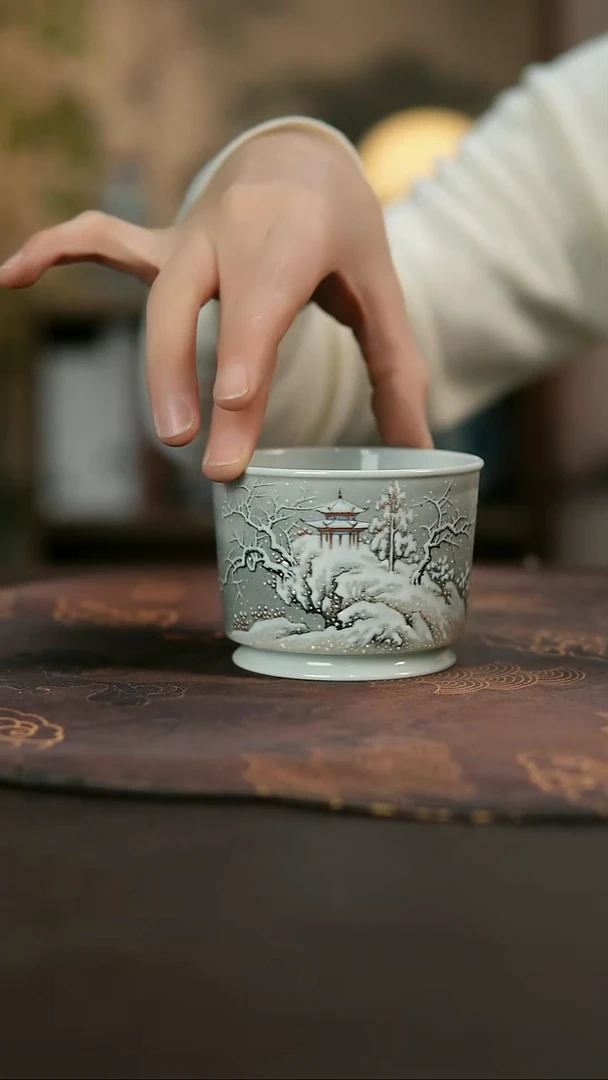 景德镇陶瓷杯碗柴烧多人