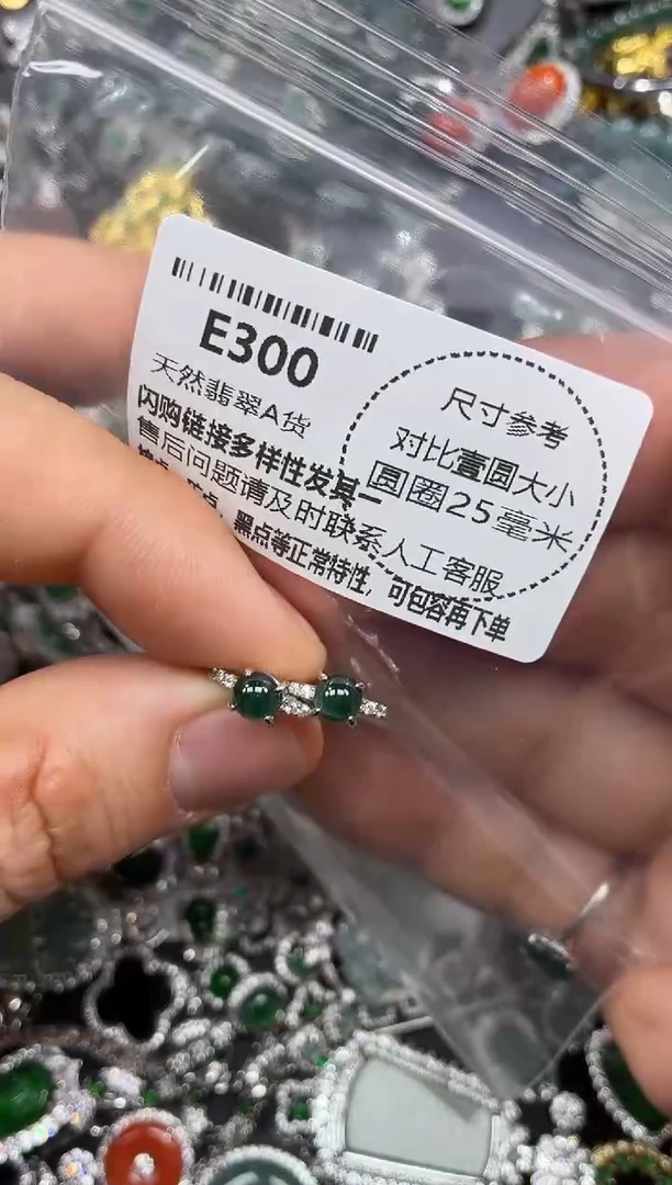 颈饰未镶嵌翡翠E300耳扣