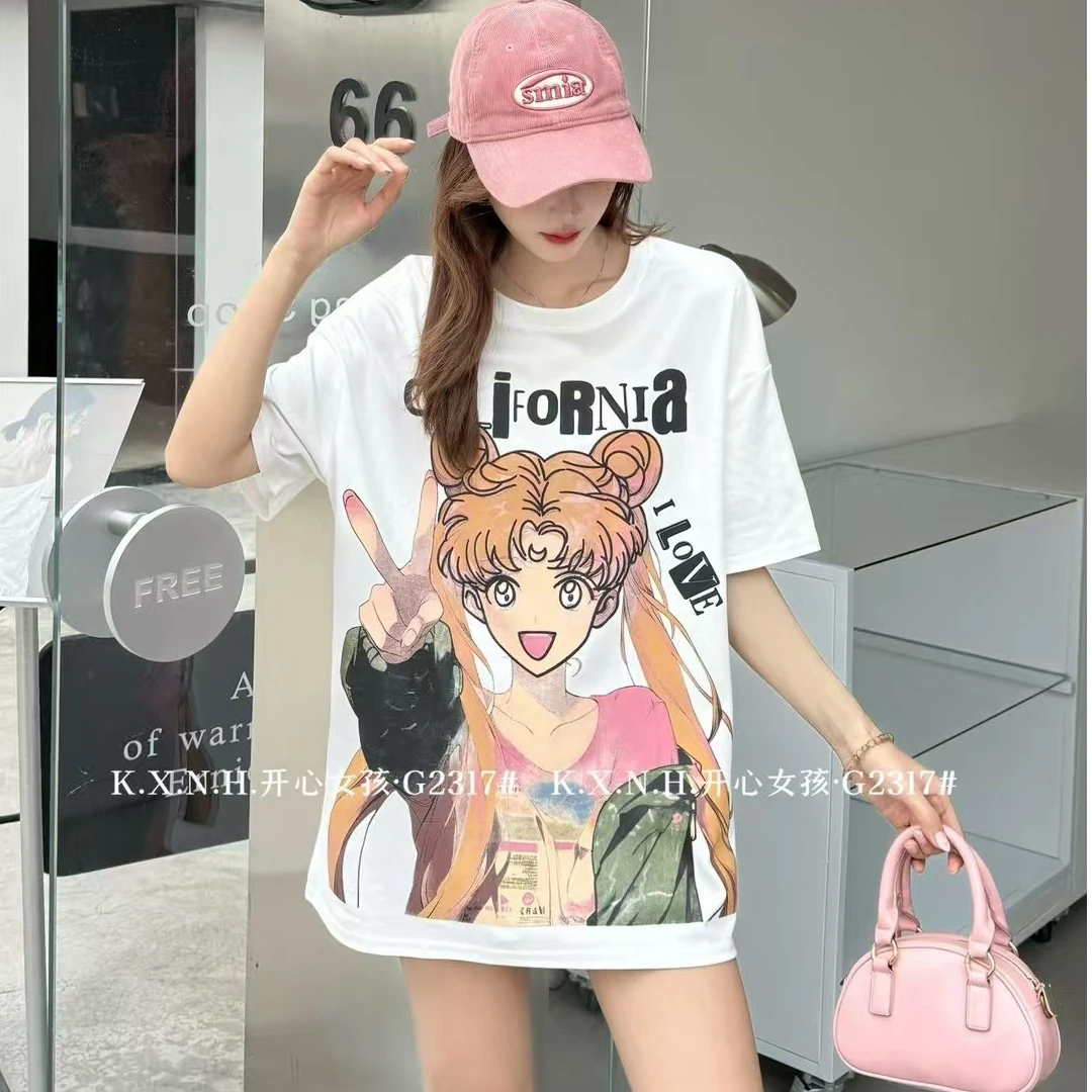347S2317夏季新款时尚美少女战士短袖T恤女