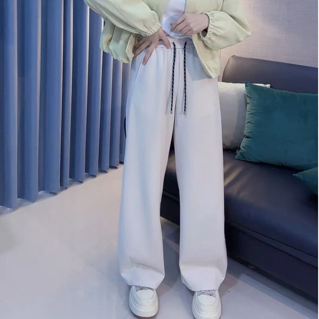 丹丹精选--2512新款抽绳松紧腰有口袋窄版休闲裤