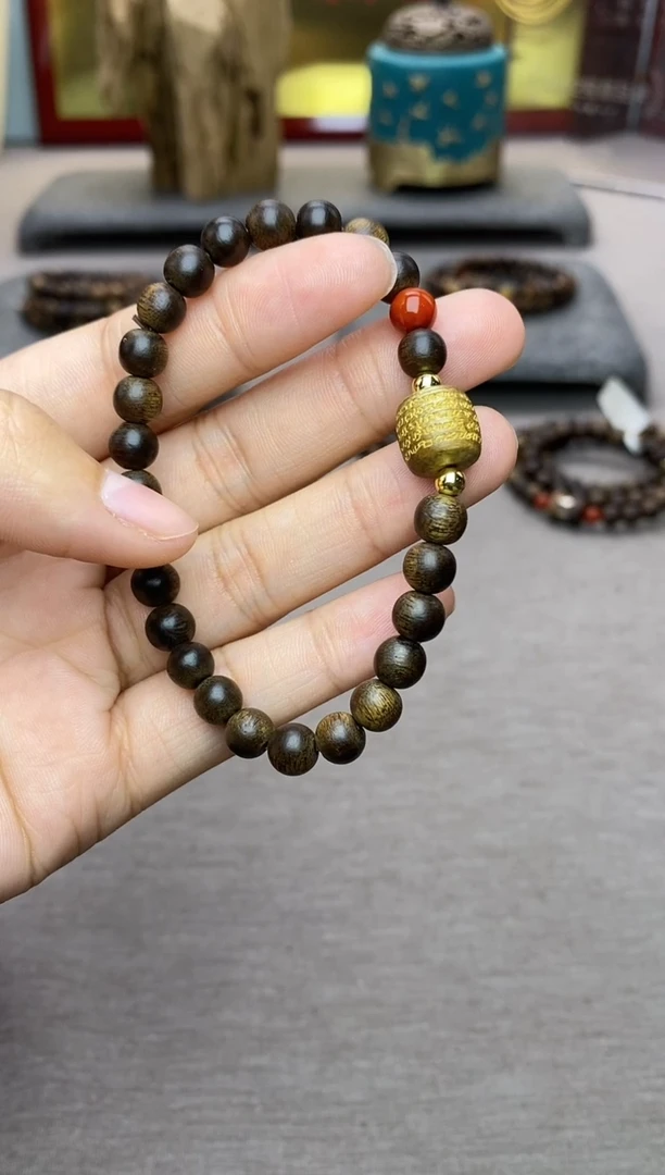 【闪购商品】沉香手串富森红土0.6+五条+配饰沉水单圈