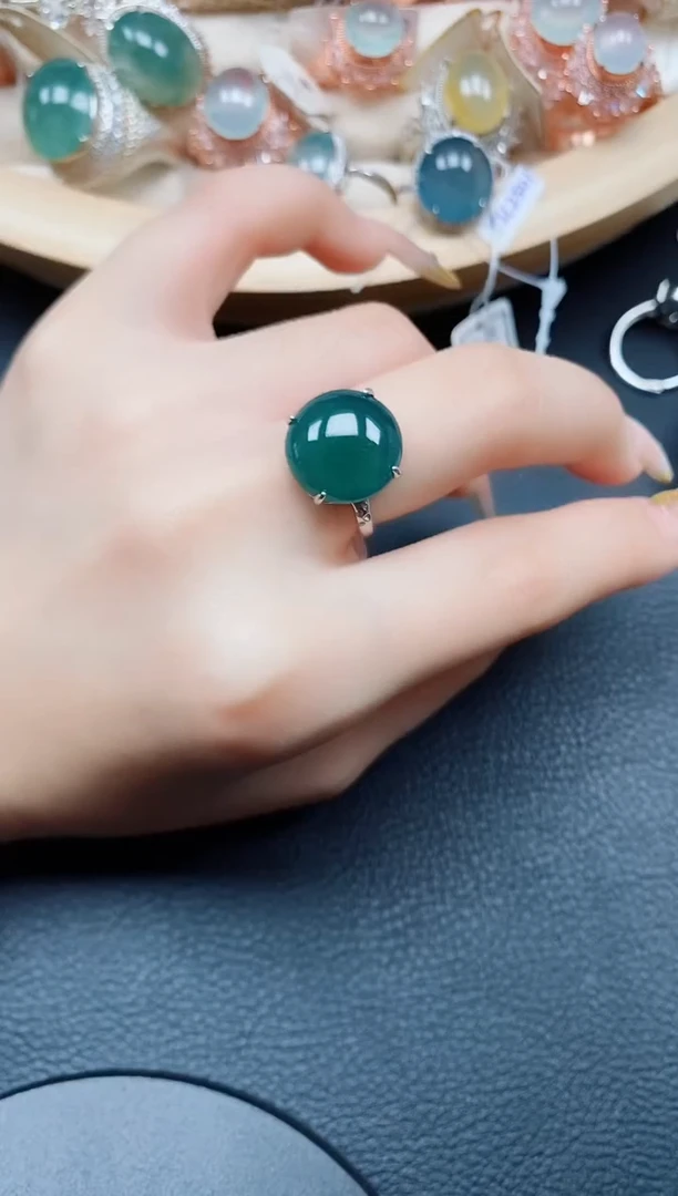 【闪购商品】翡翠戒指银S925镶嵌翡翠