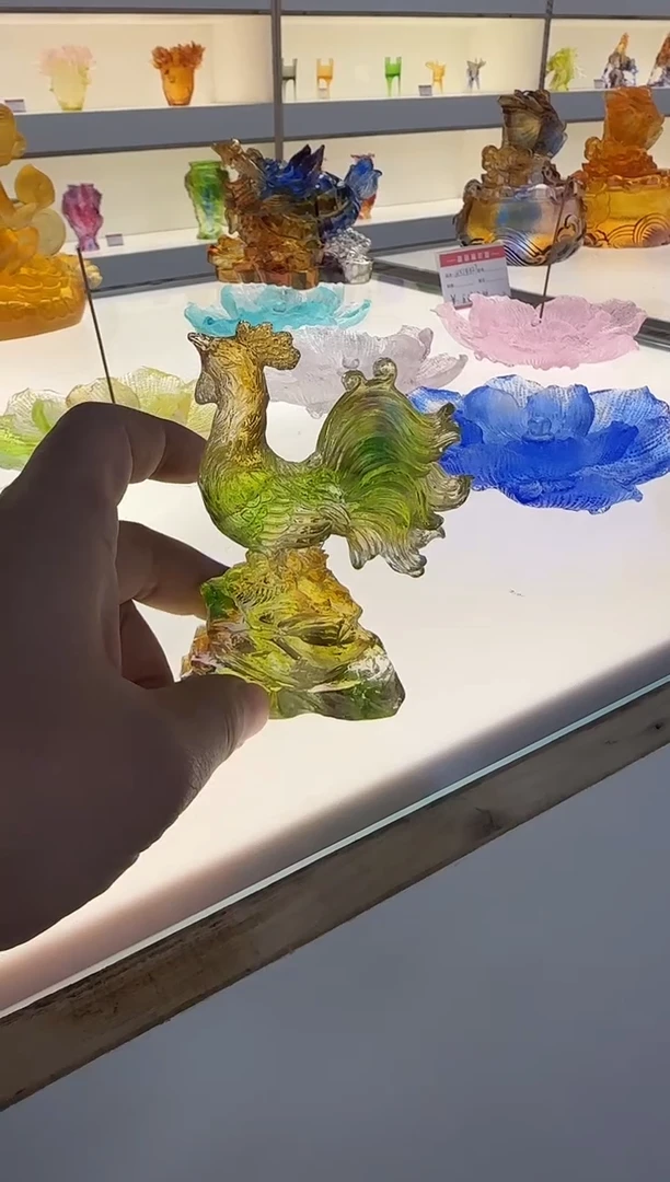 手工艺品琉璃大公鸡10cm