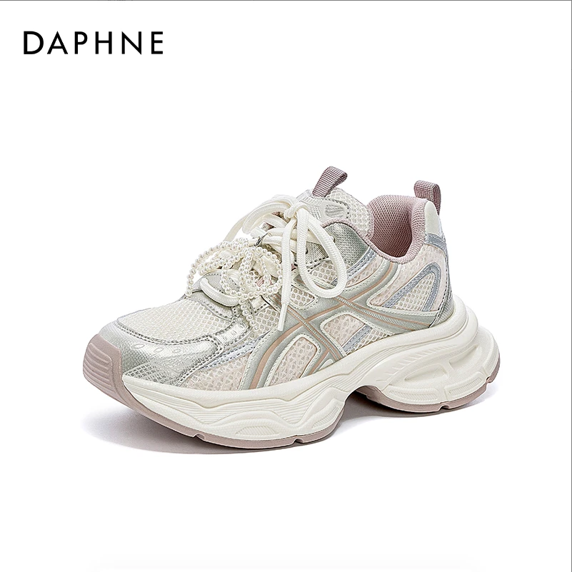 达芙妮高跟厚底老爹鞋系带时尚休闲鞋潮流运动鞋厚底老爹鞋透气