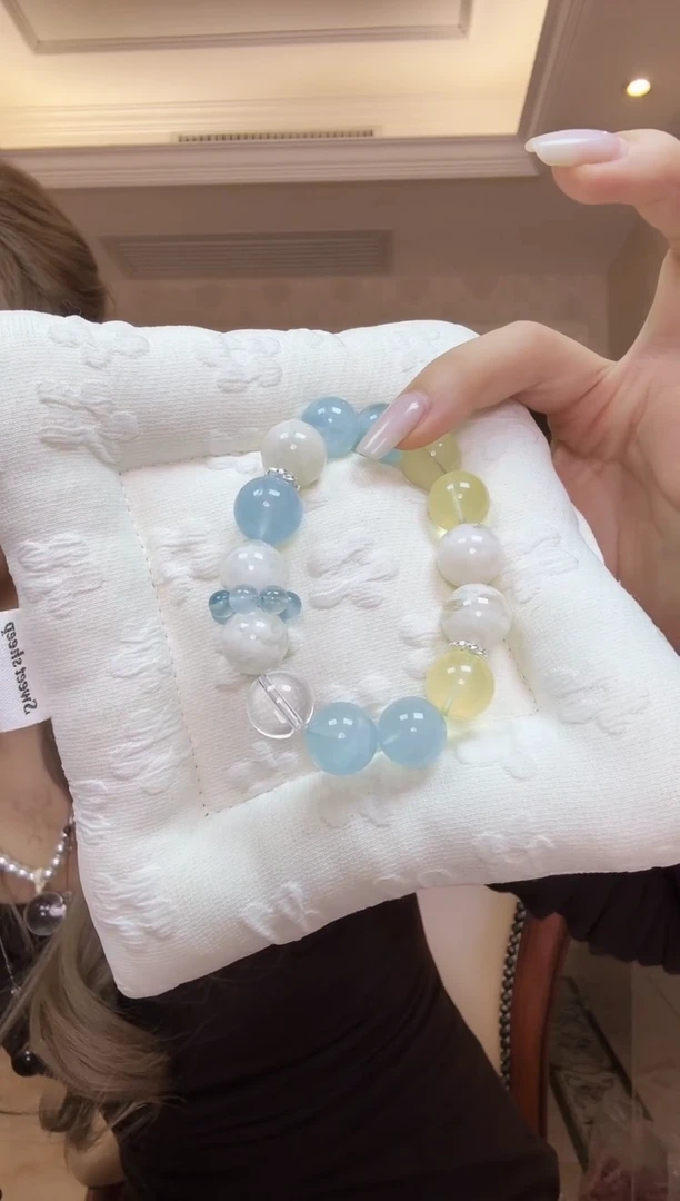 合金无双子海蓝手串