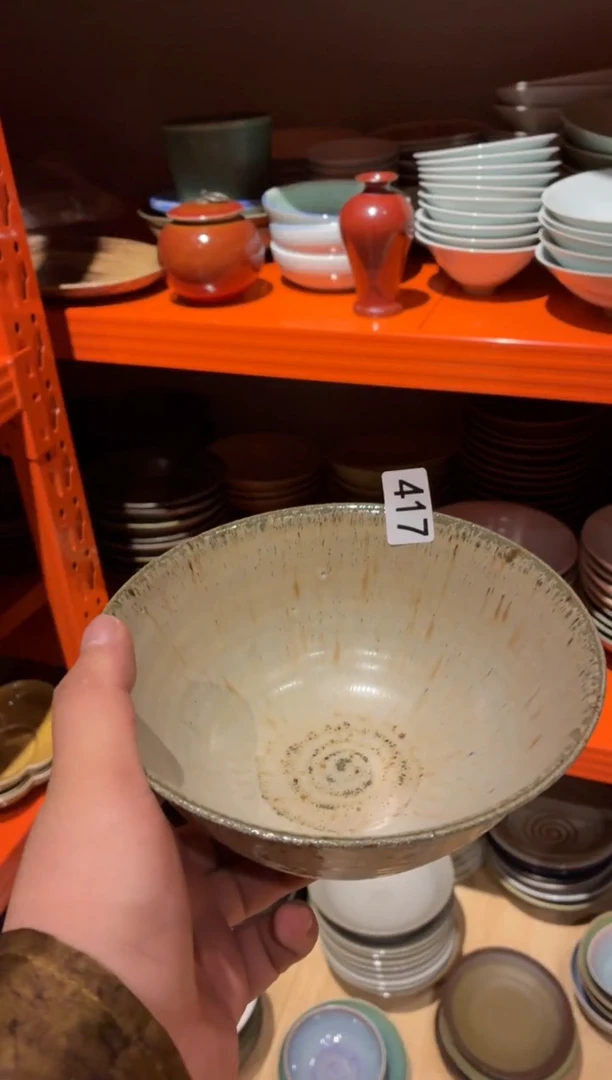 瓷片三**️417微瑕粗陶手工面碗1个