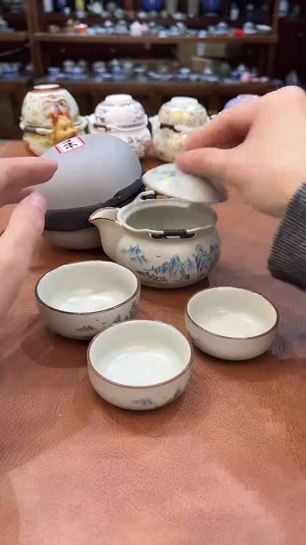 真的很便宜会开片的旅行茶具
