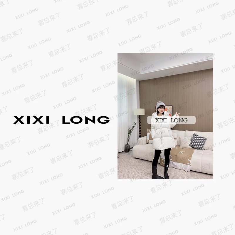 大喜新款韩版白鹅绒设计感中长款连帽厚款蓬松外套 911