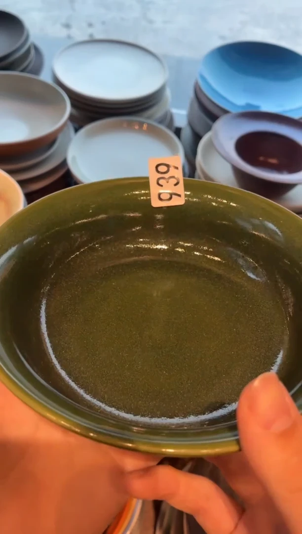 瓷片团*939福利款翠绿反边菜盘1个