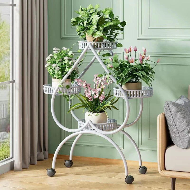 花架子室内铁艺多层置物架家用阳台简约客厅落地式FF