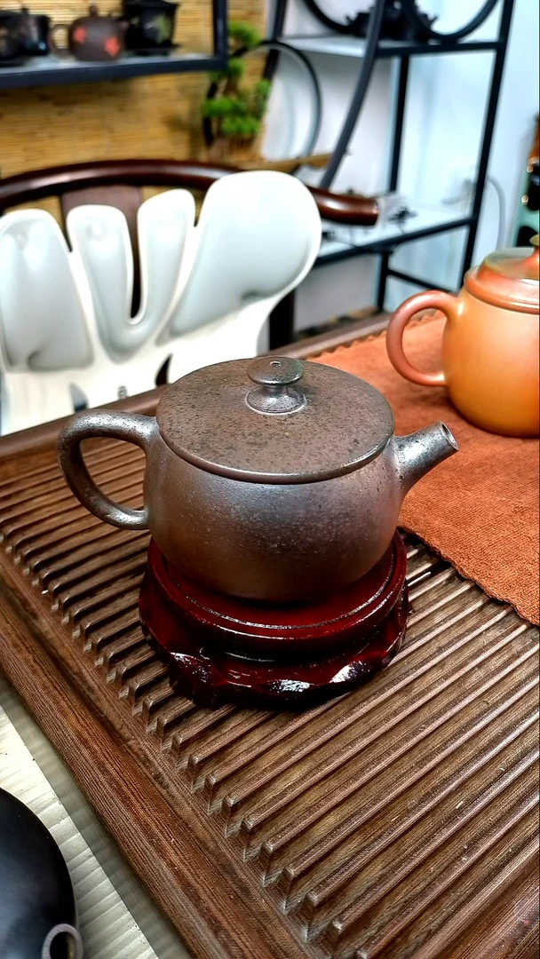 涔*建水紫陶紫泥柴烧