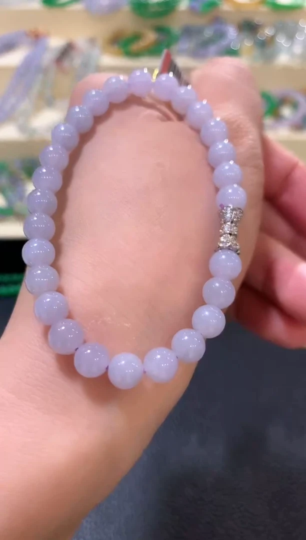 未镶嵌手串翡翠z4 紫色有色差