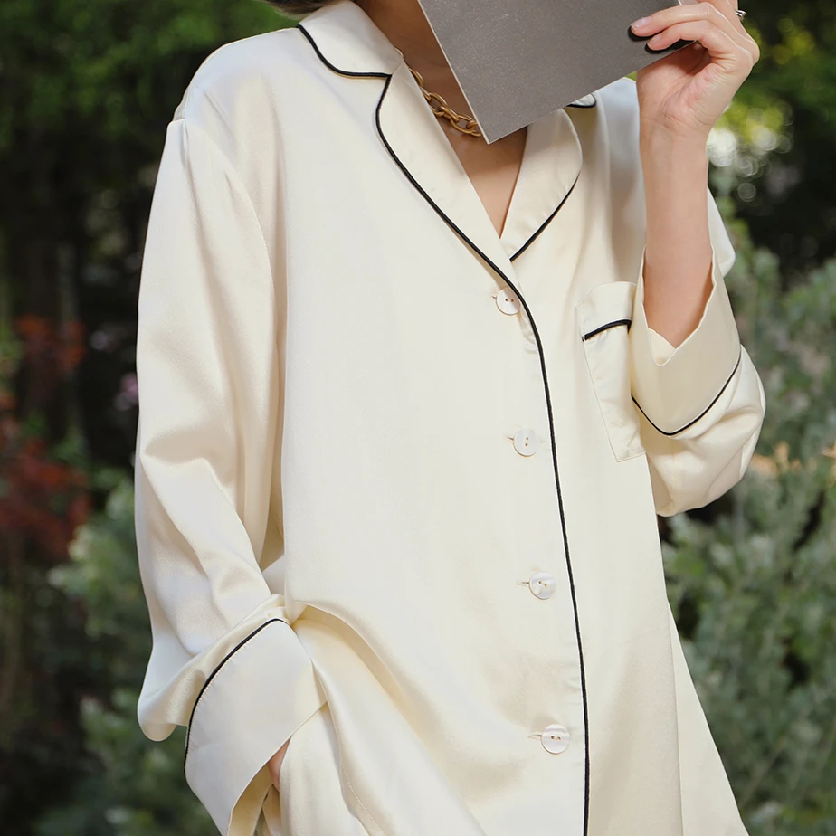 BEAST/野兽派22姆米真丝睡衣家居服套装-香草天空（新版）长袖长裤