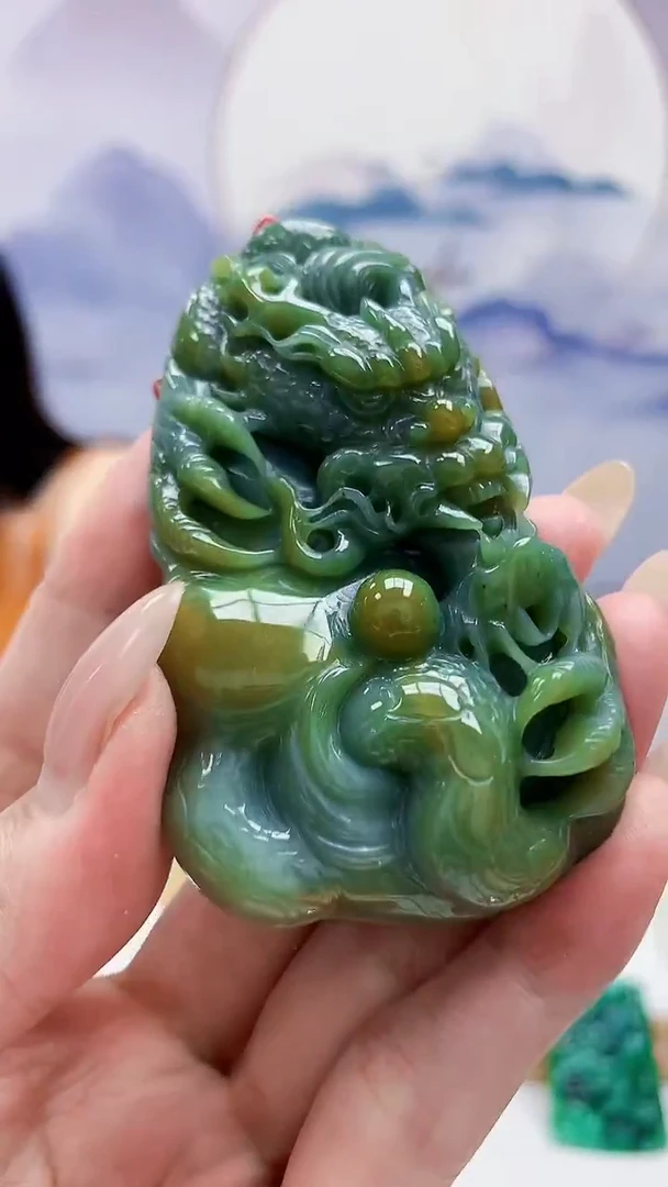未镶嵌定制翡翠4852MM-毛货挂件55