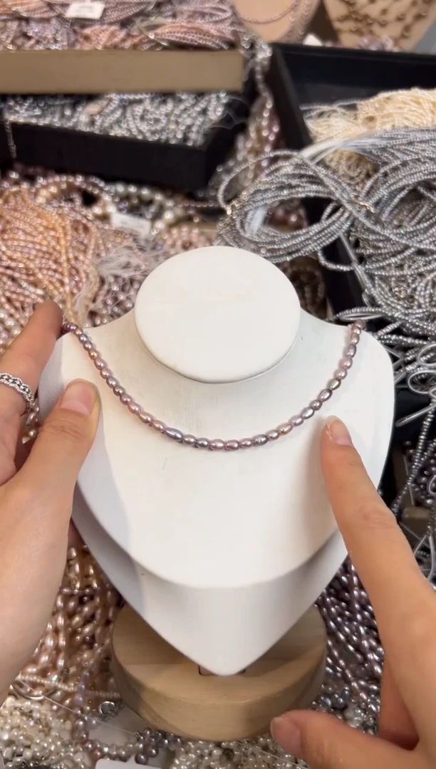 未镶嵌福利淡水珍珠无核*糖果色紫项链4mm左右