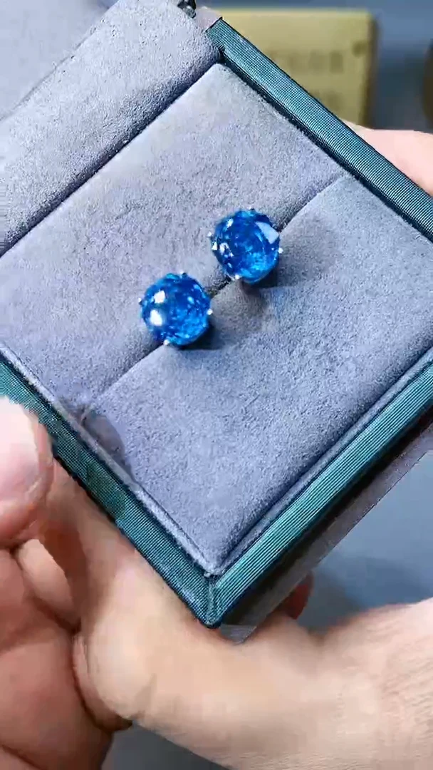 【闪购商品】托帕石耳饰银S925镶嵌354