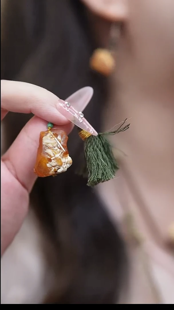 裸石蜜蜡未镶嵌*蜜蜡小提溜*活扣头可拆*百搭手串项链