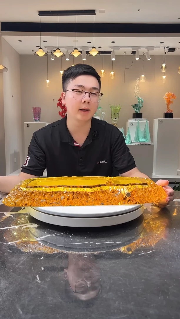 摆件巴比特美学 金色山河茶盘