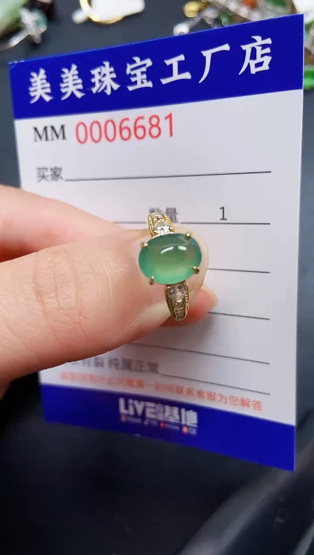 翡翠银S925镶嵌颈饰6681