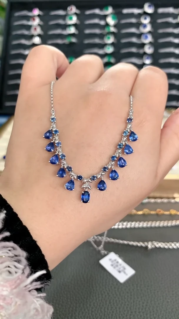 项链蓝宝石18K金镶嵌·