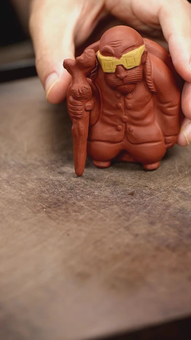 龟仙人紫砂茶宠雕塑