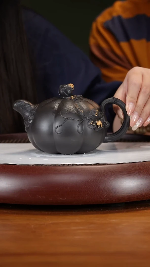 茶壶紫砂83CYL南瓜 铁砂泥380cc