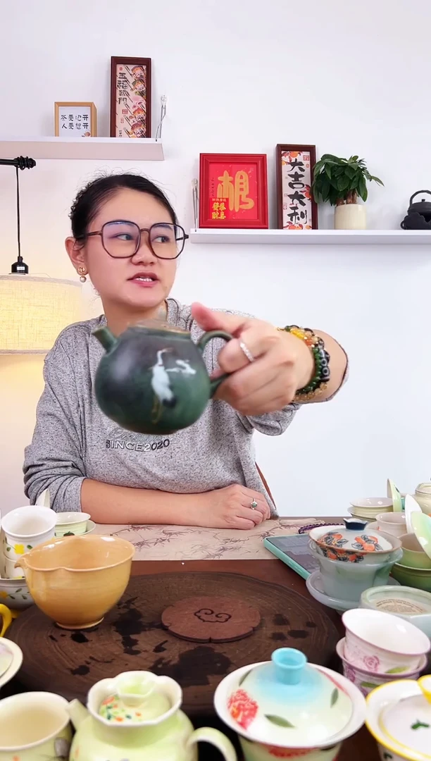 茶瓷物语陶瓷云鹤茶壶