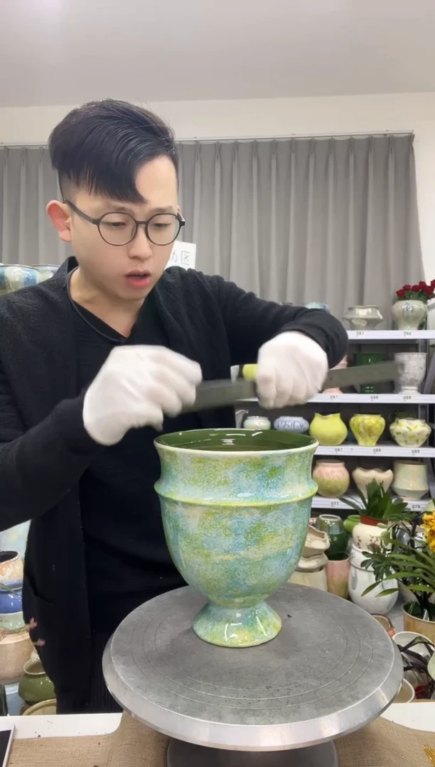 12.25陶瓷花盆直播链接高.  25    口15