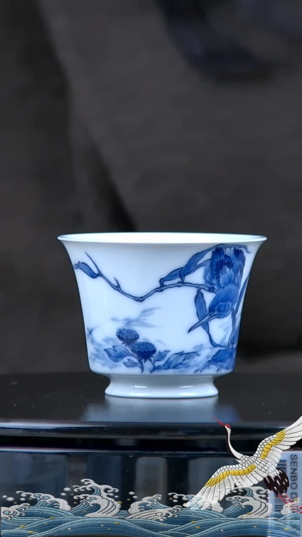 【闪购商品】青花单翠手工主人杯