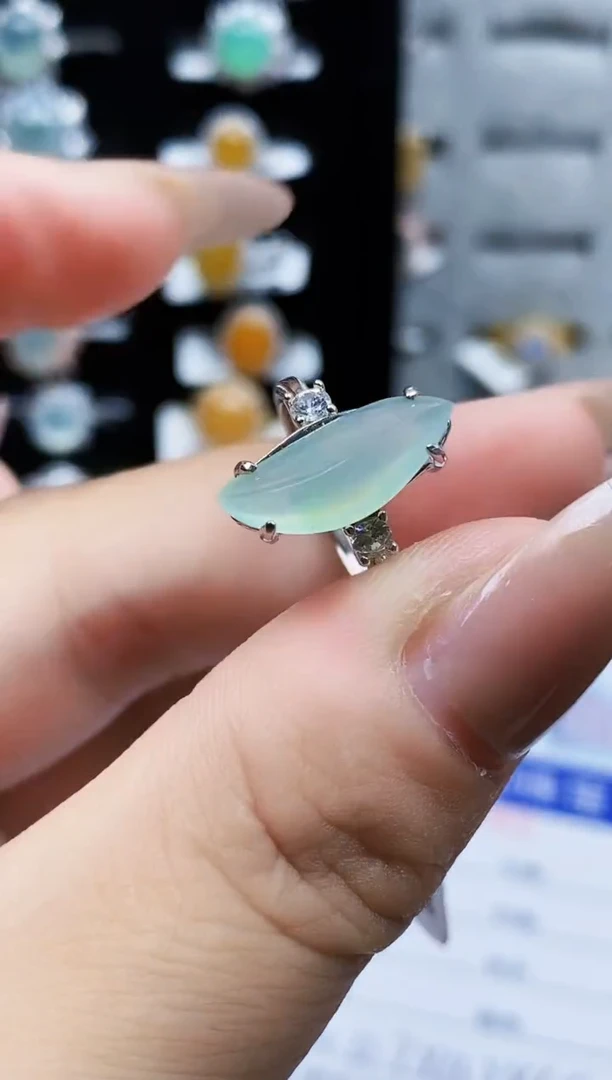 银S925镶嵌戒指翡翠1084