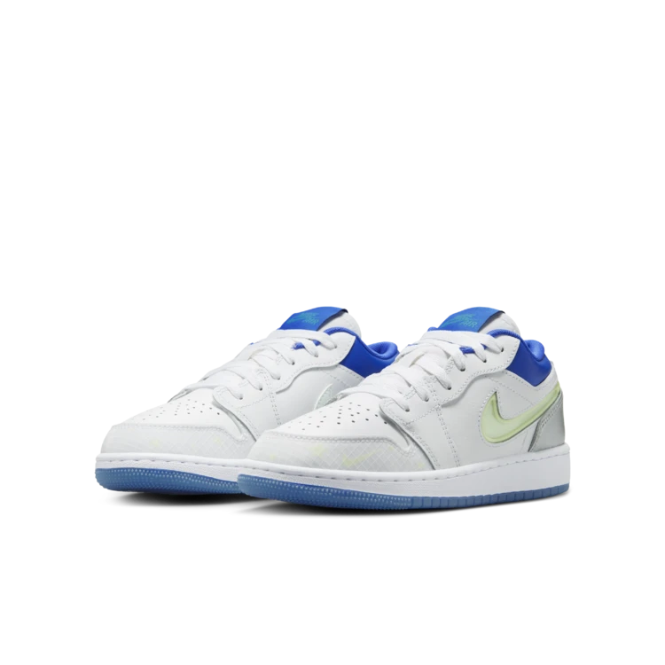 NIKE/耐克官方正品AJ1 低帮(GS)白蓝运动鞋HJ9955-100