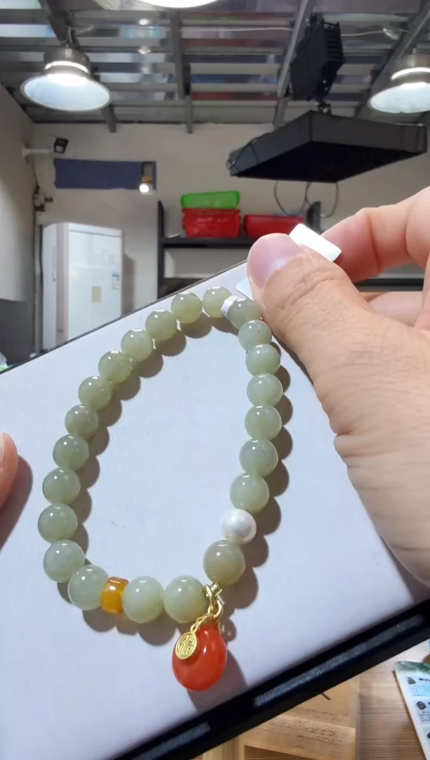 未镶嵌手链和田玉优0302 约8mm 多样性发一件