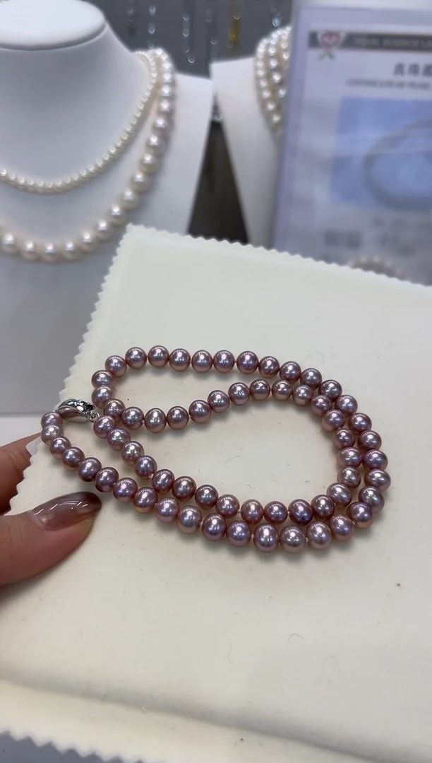 【闪购商品】淡水珍珠颈饰银S925镶嵌7-7.5MM