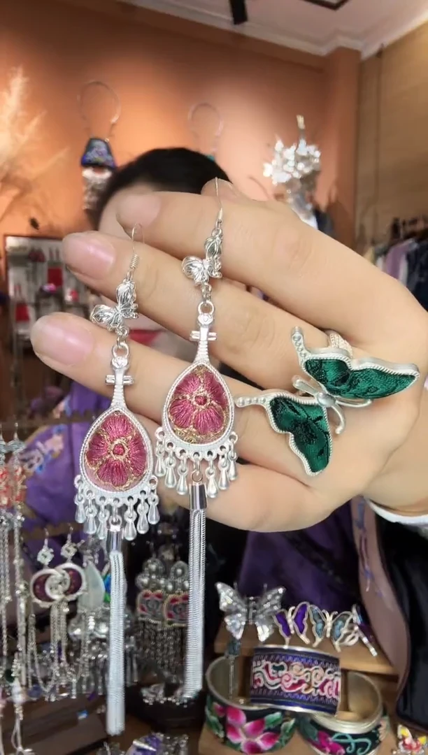 刺绣纯手工民族风耳环