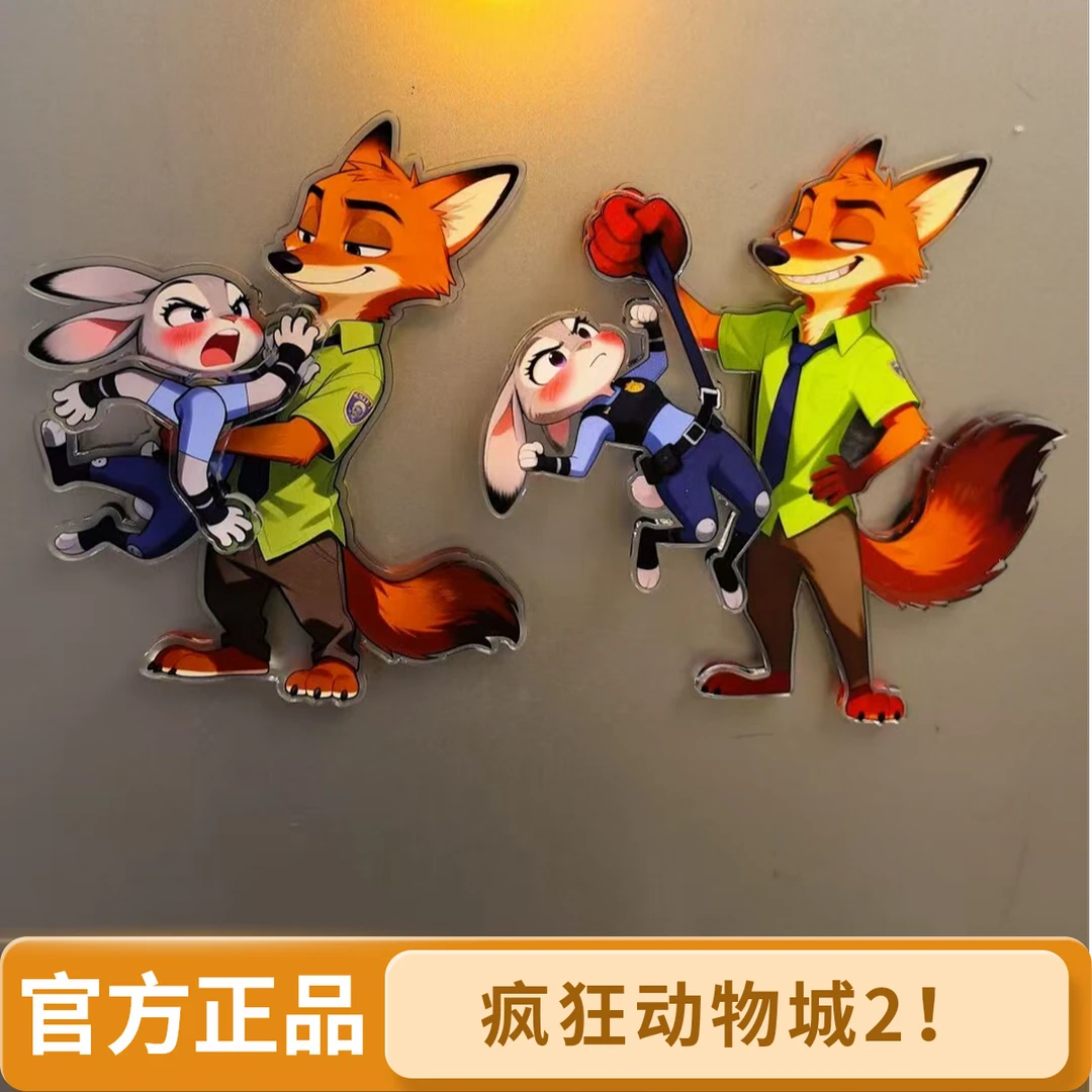 【疯狂动物城2！】卡通旋转冰箱贴疯狂动物城警官朱迪尼克创意家居装