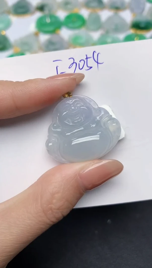 颈饰18K金镶嵌翡翠天然缅甸A货翡翠百元以上9元证书费自理