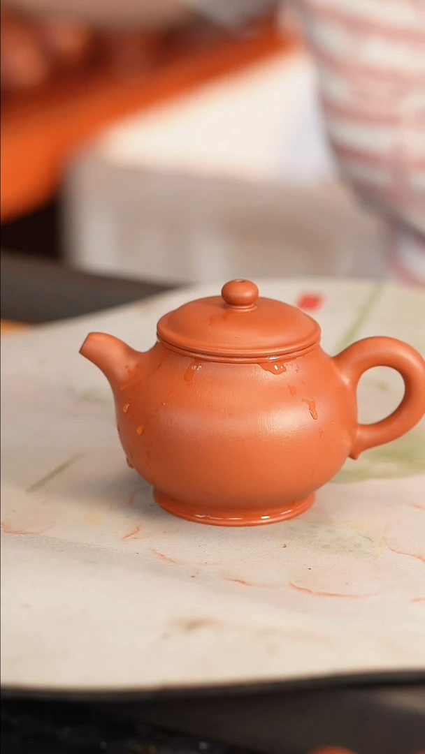 茶壶紫砂全手 大红袍 潘壶 220cc