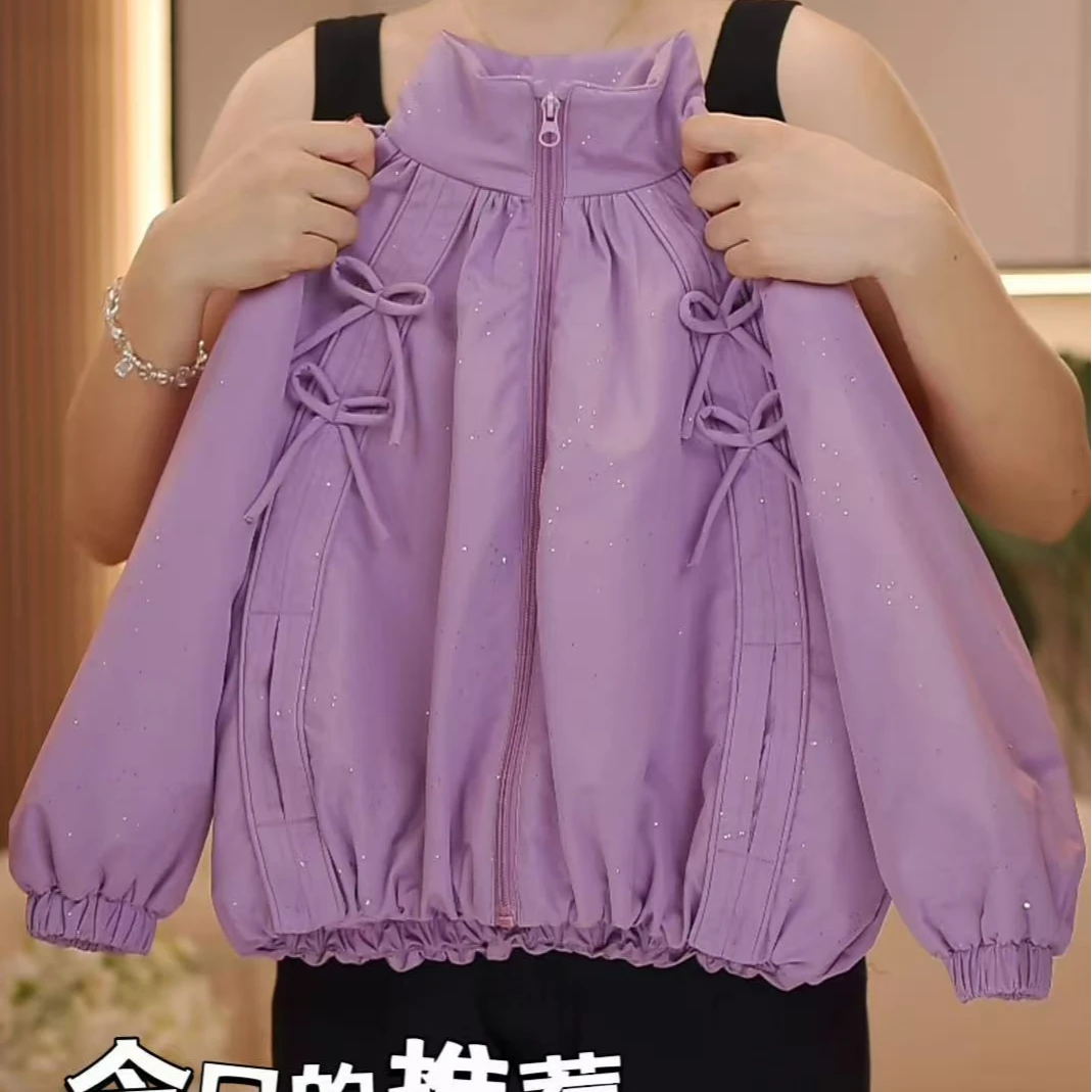 防水冲锋衣2025春秋装儿童外套小女孩洋气女童时尚外套休闲上衣