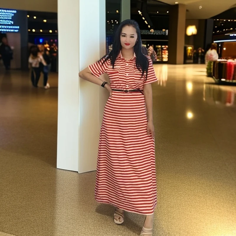 ZIWAR条纹连衣裙