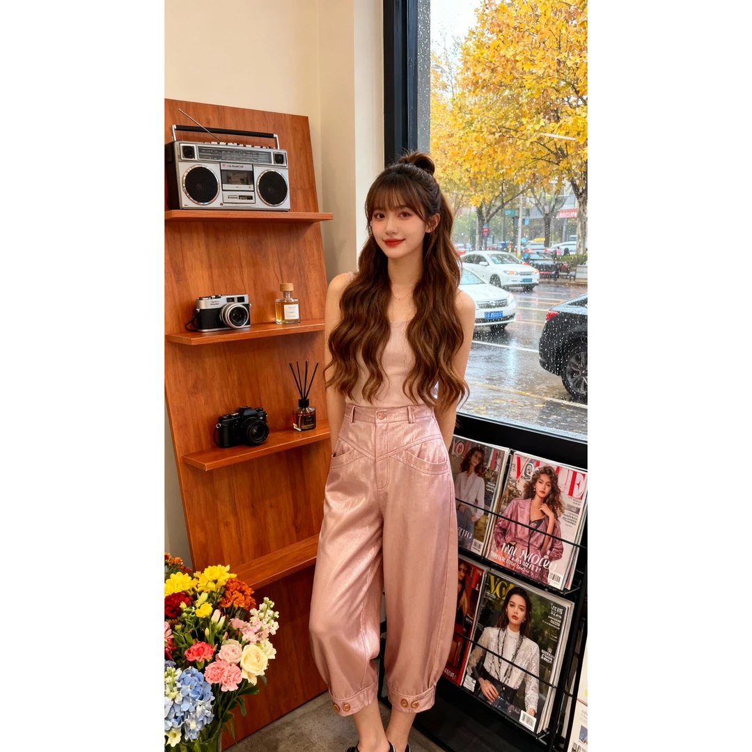 【现货秒发】新款时事设计感宽松薄款直筒休闲裤B