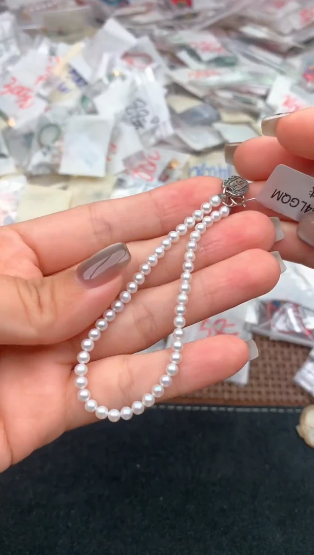 银S925镶嵌手链淡水珍珠一16手围