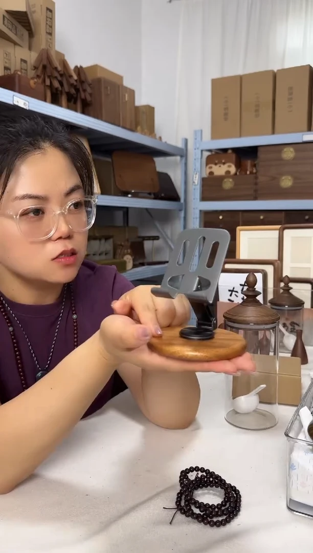 木小号乌檀木手机支架