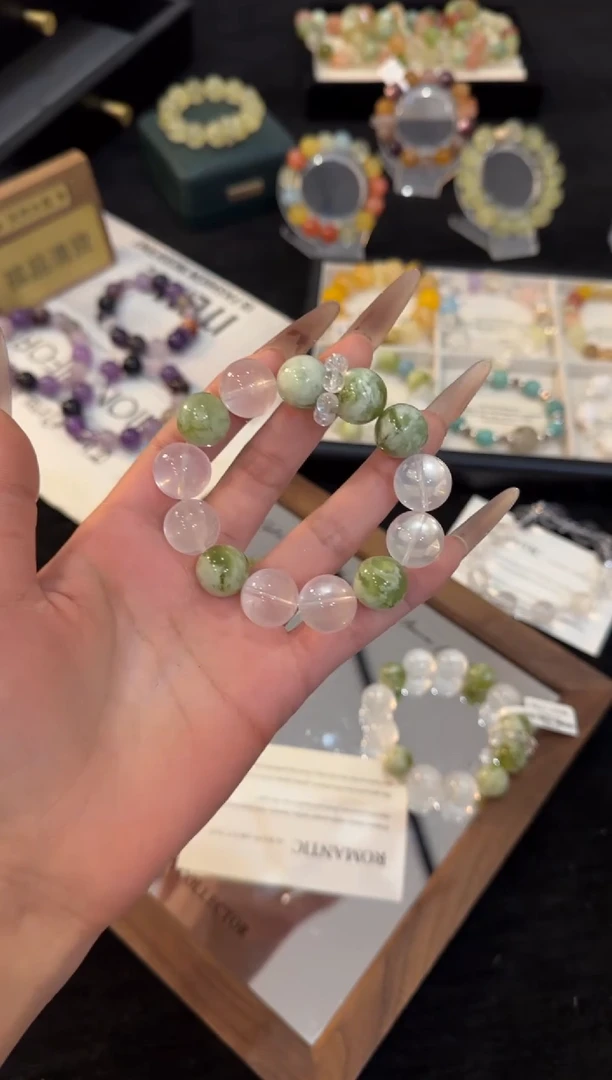 合金手链水晶奶白晶手链x3165