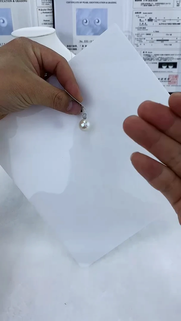 铂Pt900镶嵌AQ淡水珍珠珍珠吊坠@@YBQ100