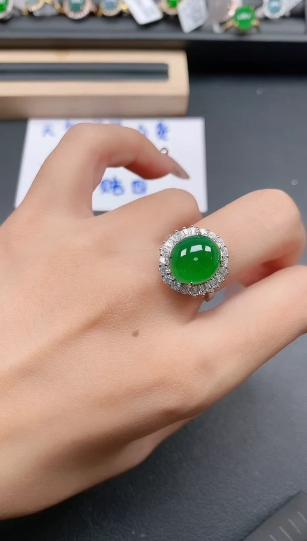银S925镶嵌戒指翡翠111111
