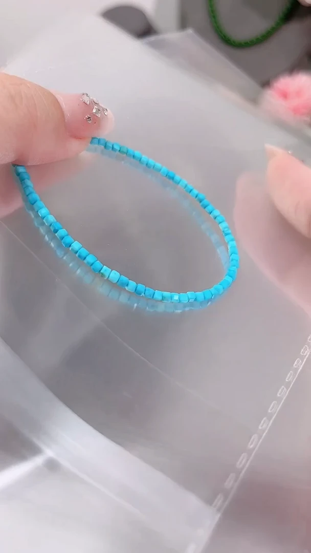 银S925镶嵌手链淡水珍珠方糖松49