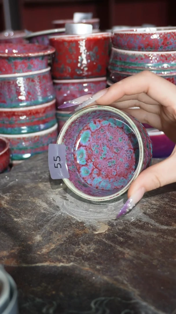 摆件陶精品窑变钧瓷茶器