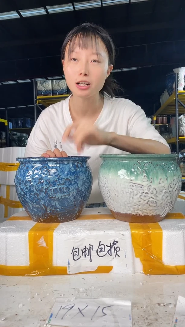 宜兴紫砂粗陶花盆19/16