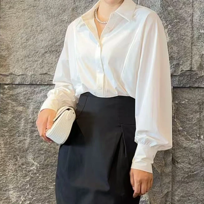 2025新款  长袖别致 法式简约设计感宽松百搭衬衫RC101