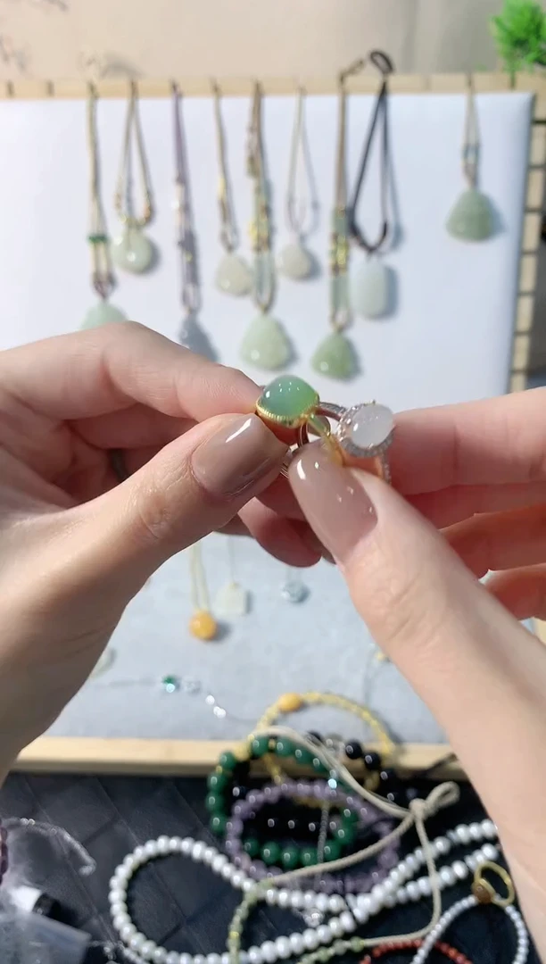 【闪购商品】和田玉戒指银S925镶嵌戒指4